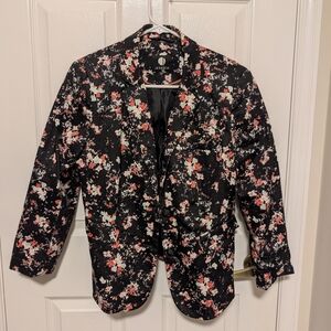 Jessica Black Floral Women's Jacket